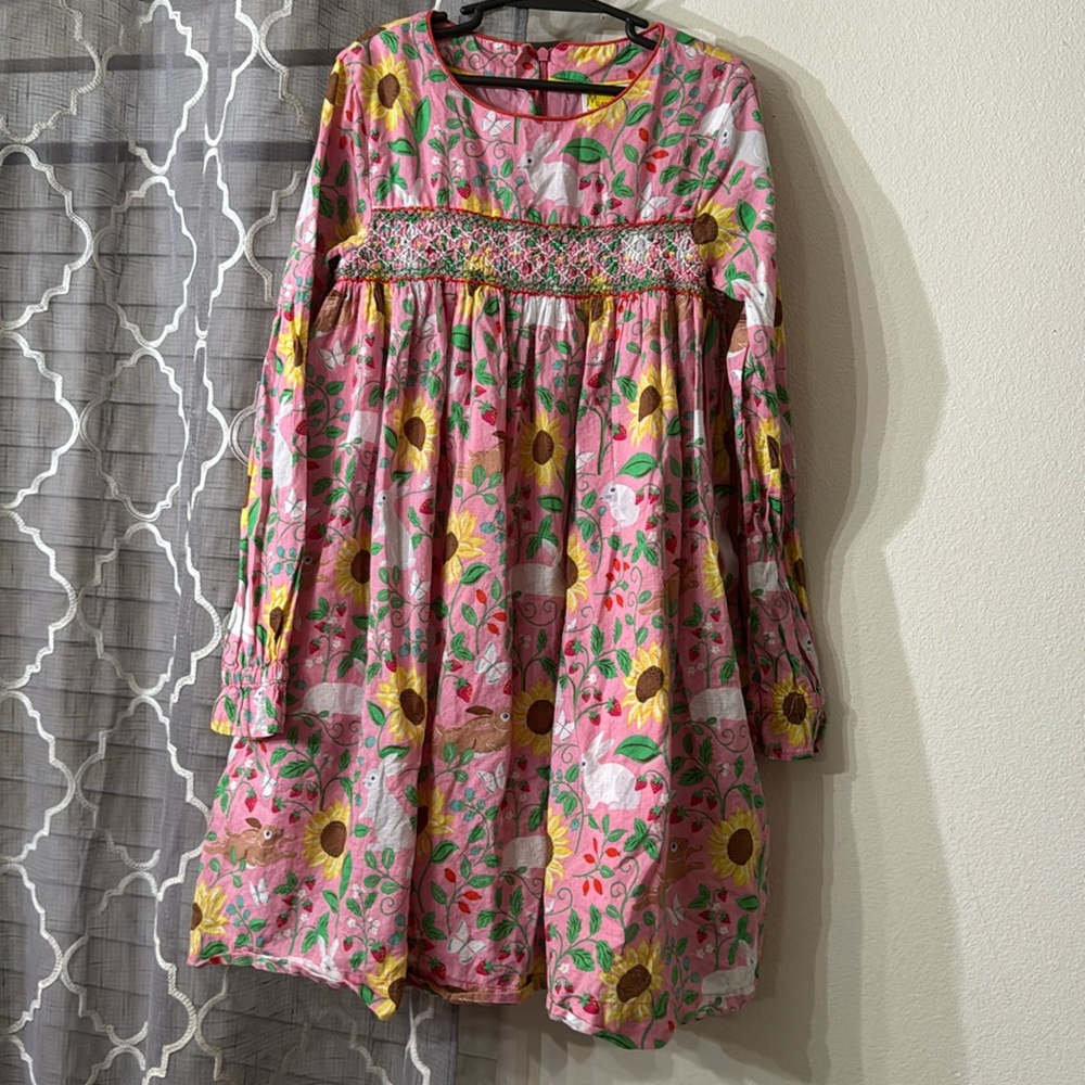 Mini Boden Smocked Bunny dress size 9-10